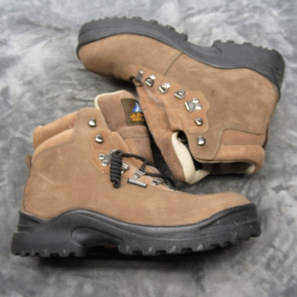 Mt Everest Boots Men 11 Brown Leather Hiking Waterproof Lace Mountaineer Outdoor main image 15